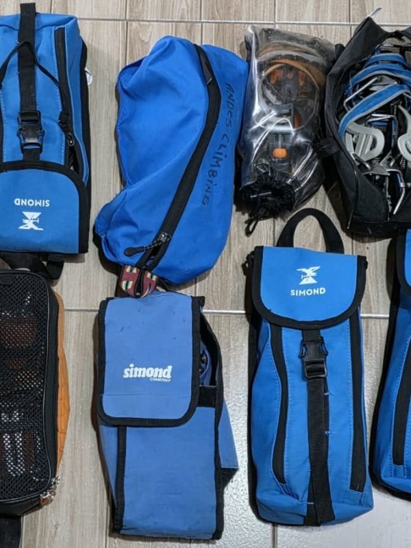 Mountain climbing gear and crampons available for rent in Machachi