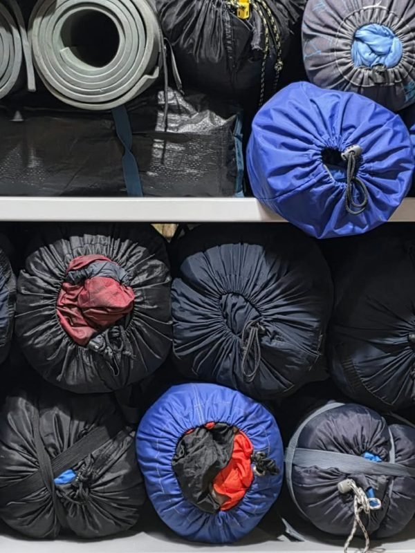 Sleeping bags available for rent for mountain trips in Ecuador